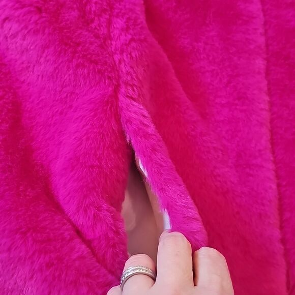 Fuschia faux fur jacket size M Banana Republic new condition - Picture 4 of 13